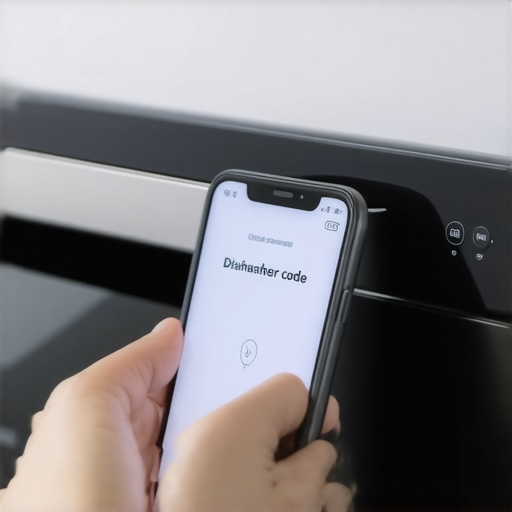 A homeowner taking a photo of a dishwasher error code to use as evidence for a warranty appeal.