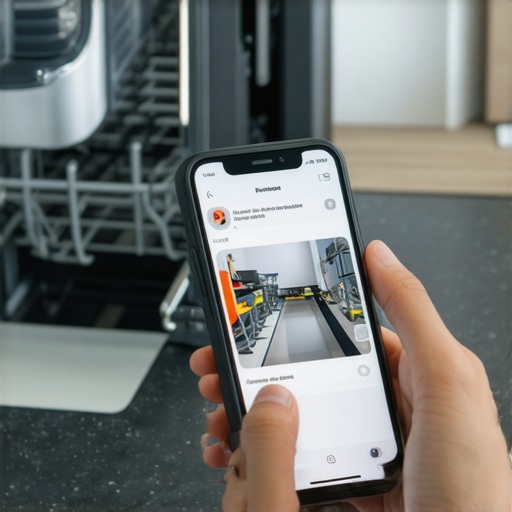 A homeowner taking a photo of a clean dishwasher filter to prove regular maintenance for a warranty claim