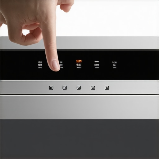 Hands pressing dishwasher buttons to enter diagnostic mode