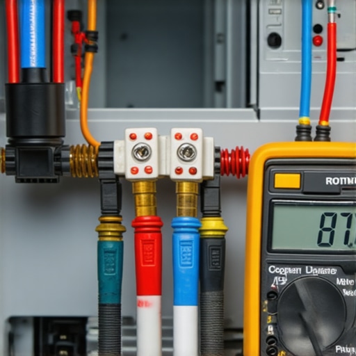 Using a multimeter to test a dishwasher water inlet valve for continuity.