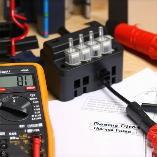 Essential Dishwasher Diagnostic Tools A technician using a digital multimeter to test a dishwasher thermal fuse for continuity.