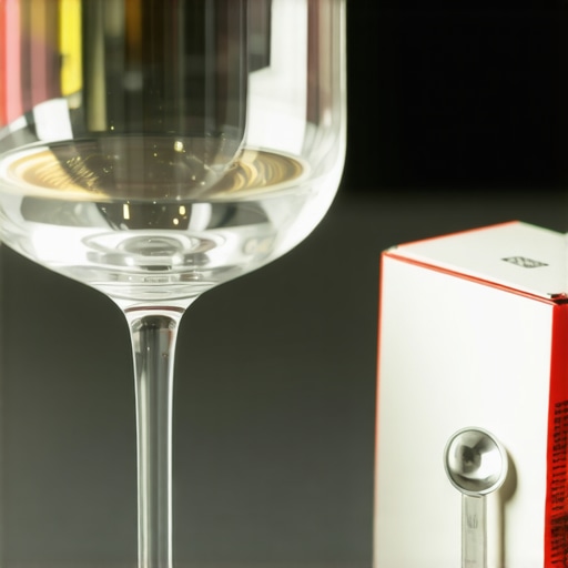 A hazy wine glass showing signs of permanent etching from soft water and excessive detergent.