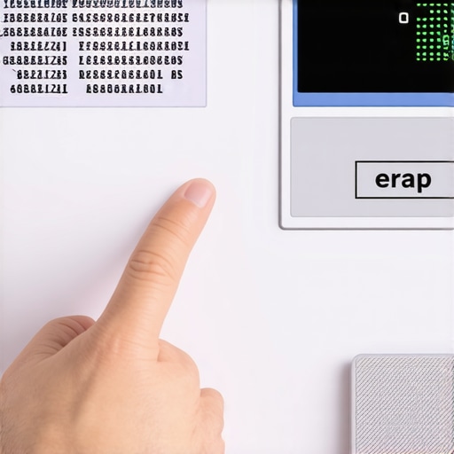Close-up of a technician examining a clogged dishwasher sensor near a digital display.