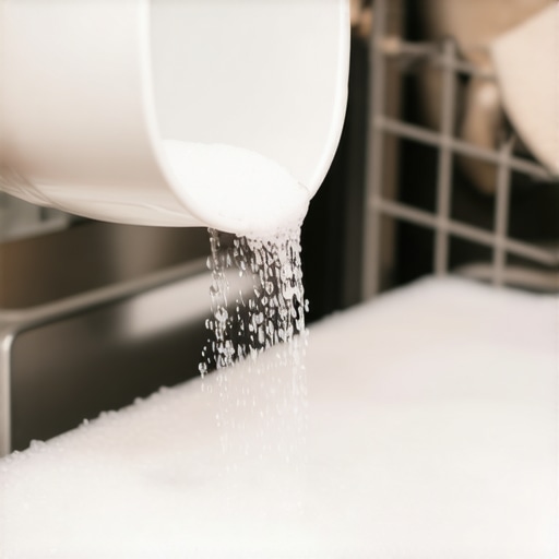 Collapsing dishwasher foam with table salt
