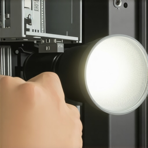 A technician inspects a dishwasher's turbidity sensor and filter area for maintenance.