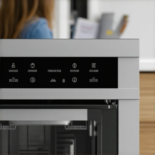 Close up of a dishwasher display showing a digital error code during a troubleshooting session.