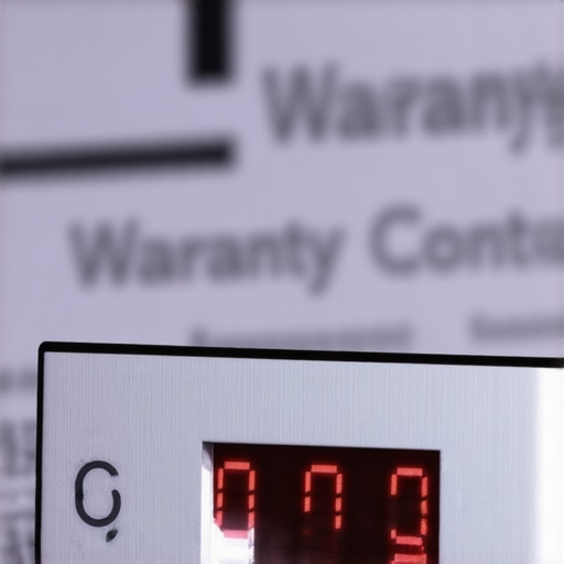 A dishwasher control panel showing an error code next to a warranty document.