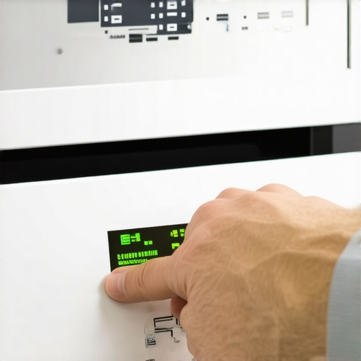 A technician identifying a specific error code on a dishwasher control panel for a warranty claim.