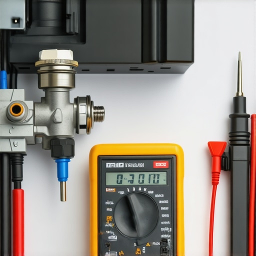 A digital multimeter testing a dishwasher water inlet valve solenoid.