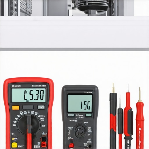 A digital multimeter and Torx bits being used for dishwasher repair.