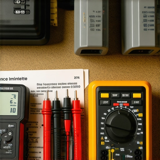 Multimeter and service manual used for dishwasher repair and diagnostic testing