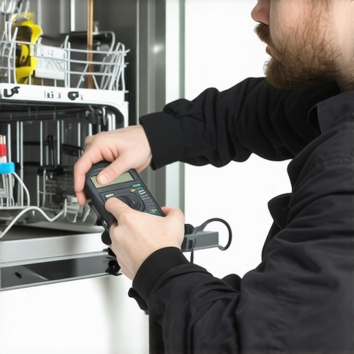 Close up of a multimeter testing an appliance component