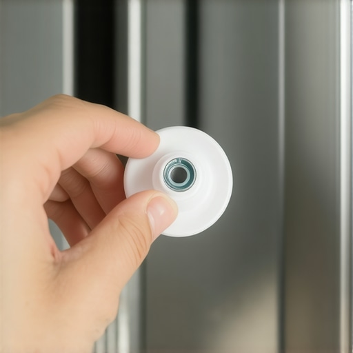 Close-up of hand removing a dishwasher spray arm for bearing maintenance.