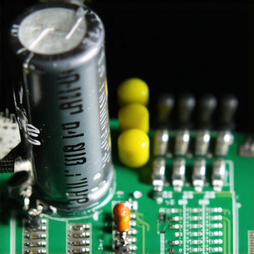 A close-up view of a failed capacitor on a dishwasher control board indicating a hardware failure.