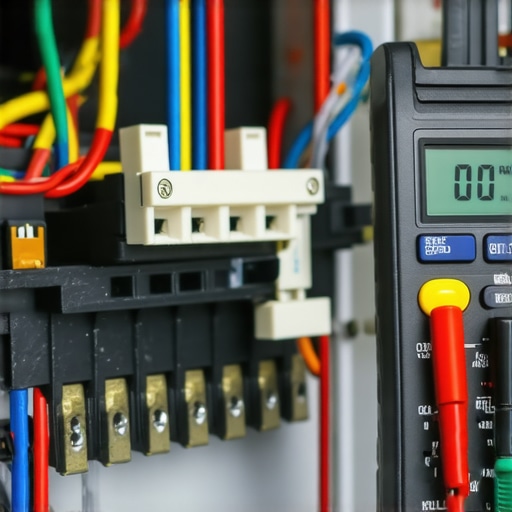 Close-up of a multimeter testing a dishwasher heating element to prove a warranty claim defect.