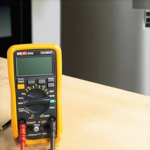 Close-up of a technician using a digital multimeter to test a thermal fuse for dishwasher repair diagnostics.