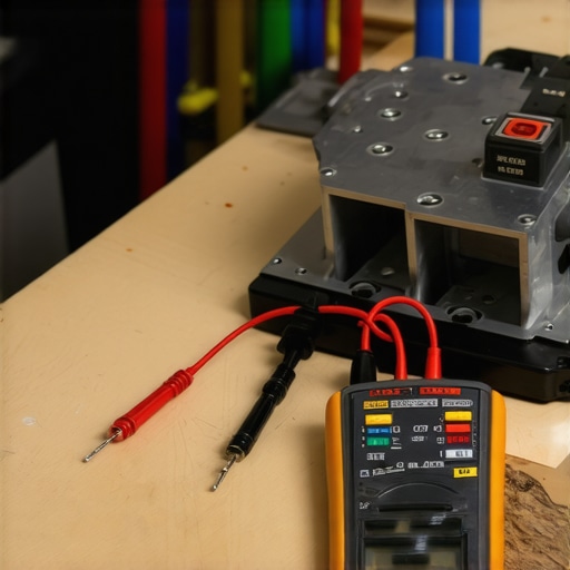 A multimeter being used to test a dishwasher heating element for continuity.