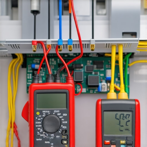 Testing a Dishwasher Control Board with a Multimeter Close up of a person using a multimeter to test a dishwasher's internal electronics for a warranty claim.