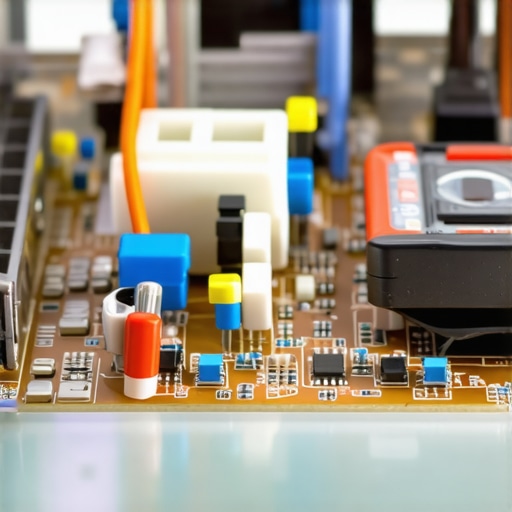 Detailed view of a technician testing a dishwasher electronic control board for faults.