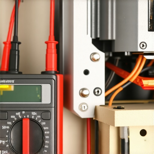 A person using a multimeter to check the resistance of a dishwasher circulation pump motor