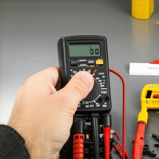 Testing a dishwasher pressure switch for continuity A detailed shot of a multimeter being used to check if a dishwasher's water level sensor is functioning correctly.