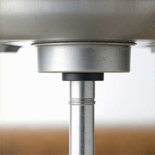 A dishwasher drain hose installed with a high loop under a kitchen sink to prevent backflow.