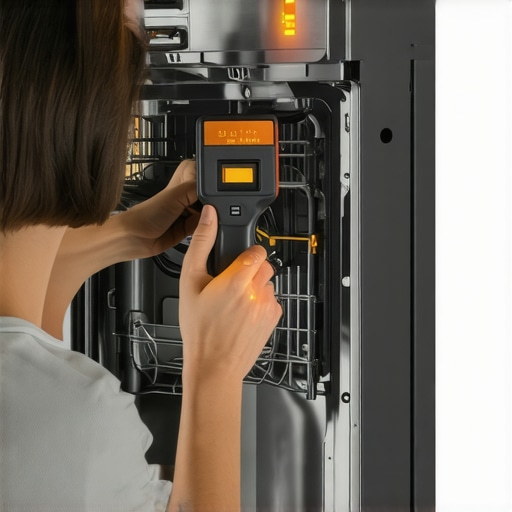 Using a thermal camera to find heat leaks in a dishwasher door seal