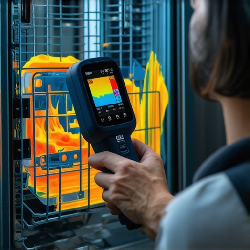 Thermal Camera Dishwasher Inspection Using a thermal camera to detect heat leaks in a dishwasher door gasket.