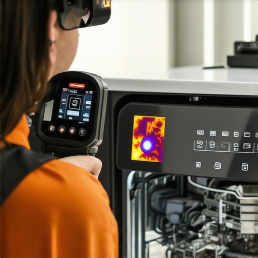 Using a thermal camera to find hotspots on a dishwasher control board