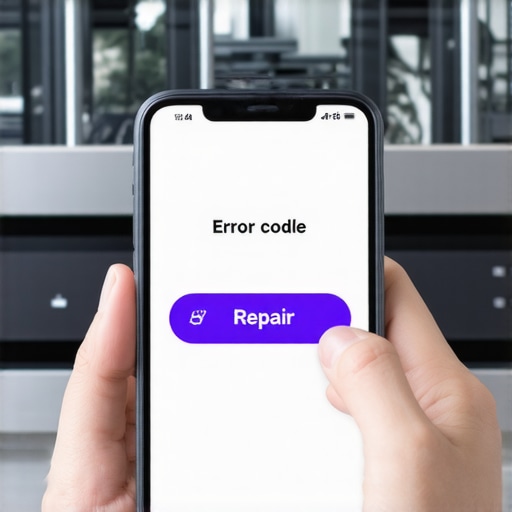 Close up of a smartphone app diagnosing a dishwasher error code.