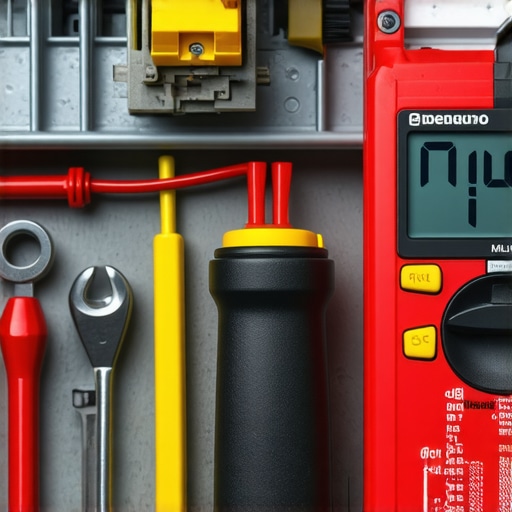 A homeowner using a digital multimeter to test a water inlet valve on a dishwasher for repair diagnostics.