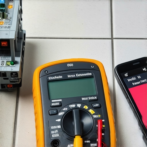 Using a Multimeter for Dishwasher Diagnostics Hands using a digital multimeter on dishwasher components next to a smartphone diagnostic app.