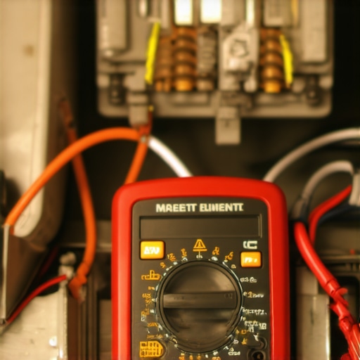 Close-up of a multimeter testing a dishwasher heating element for continuity