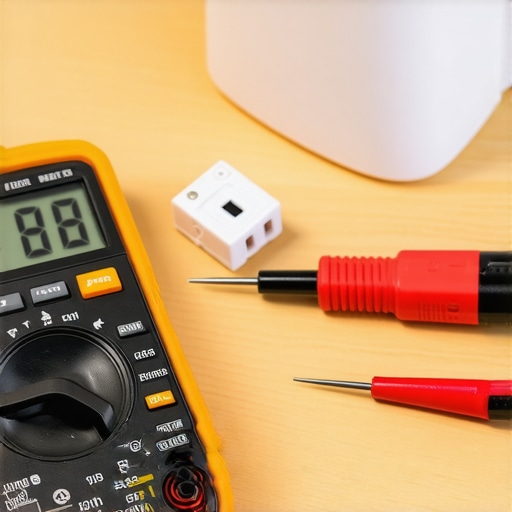 Testing dishwasher thermal fuse with digital multimeter for continuity