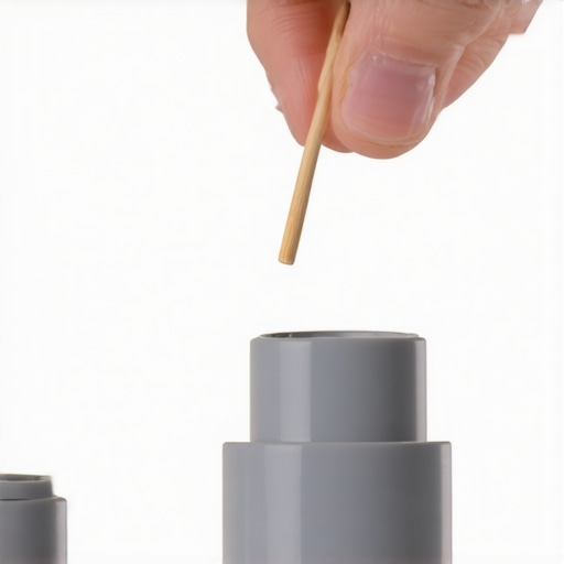 Person cleaning dishwasher spray arm nozzle with a toothpick to improve water flow.