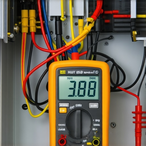A digital multimeter testing dishwasher components to provide proof for a warranty claim.
